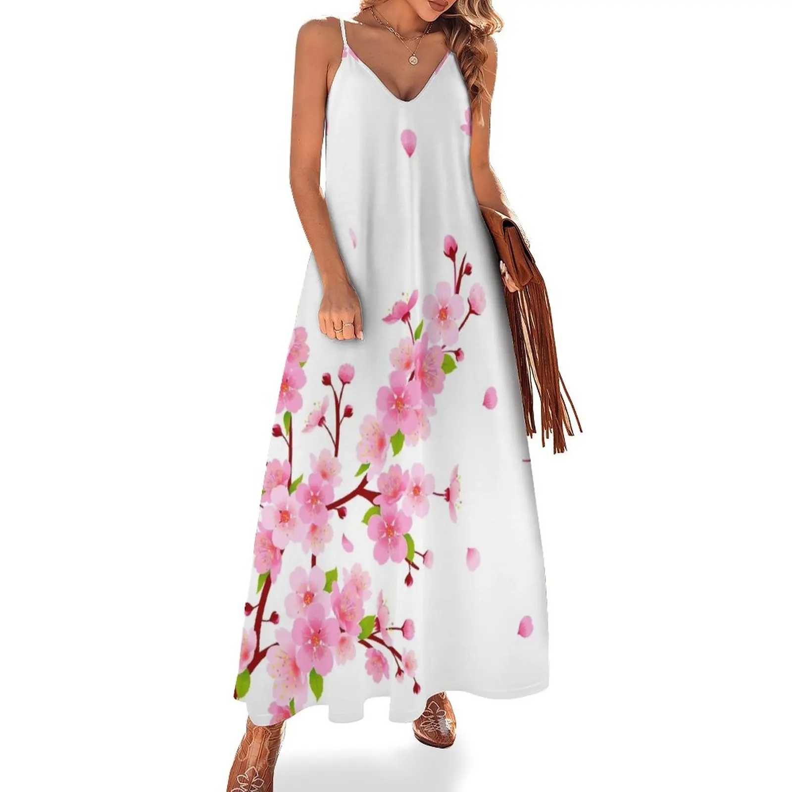 

New Sakura Cherry Blossom |Japanese Sakura Sleeveless Dress evening dress woman women formal occasion dresses