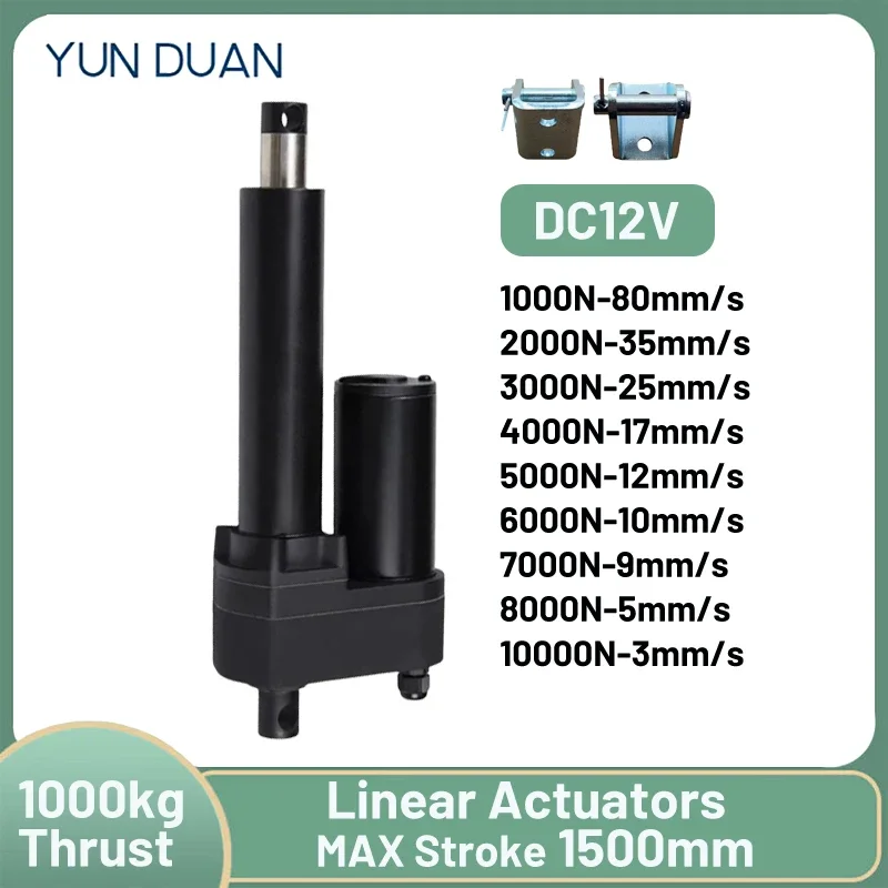 

1000kg Linear Actuator Electric Motor DC12V Stroke 1000mm Motion Heavy Duty for Massage Care Bed Stage Lifting Stand Guide Mini