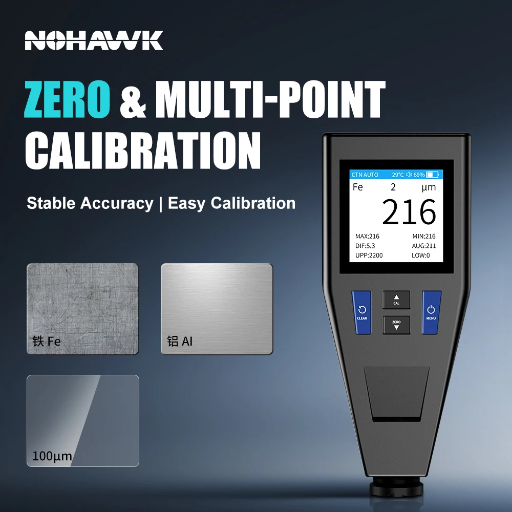 Color Screen Car Coating Thickness Gauge Best Digital Meter for Automotive Paint Thickness Measurement F/NF Automatic Detection view 4