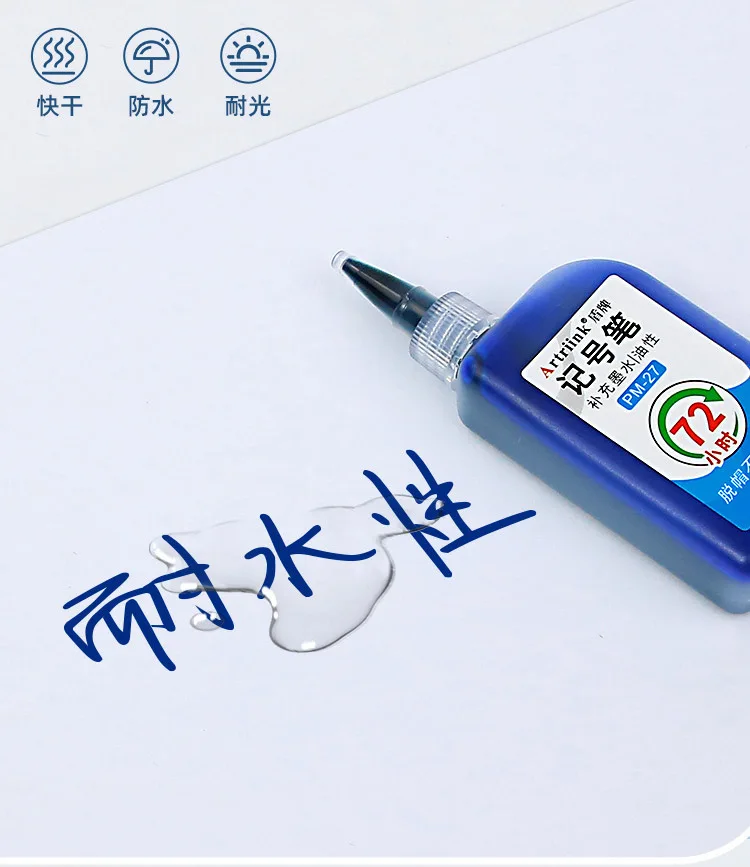 4-Farben 15ml Marker-Nachfülltinte, Ölbasiert Schnelltrocknend Wasserfest und Nicht Verblassend, Nicht Löschbare Marker-Tinte, Haltbarkeit von 72 Stunden – Detail 4
