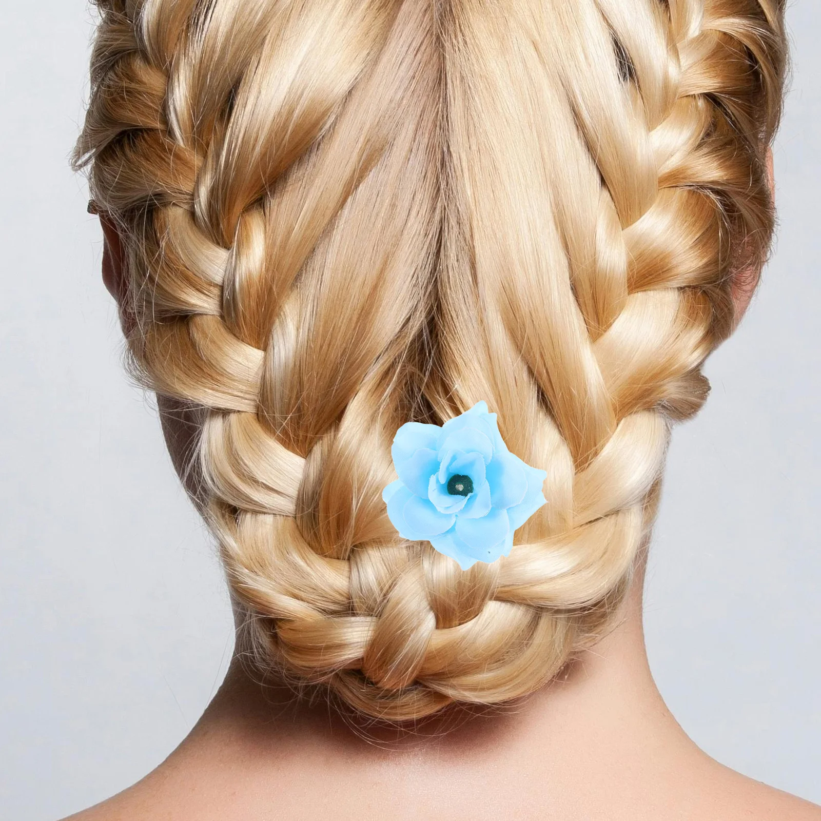 

50 Pcs Artificial Rose Silk Flower Heads Miniature Handmade Realistic Embellishing Clips Headbands Hats Clothes Scrapbook Cards