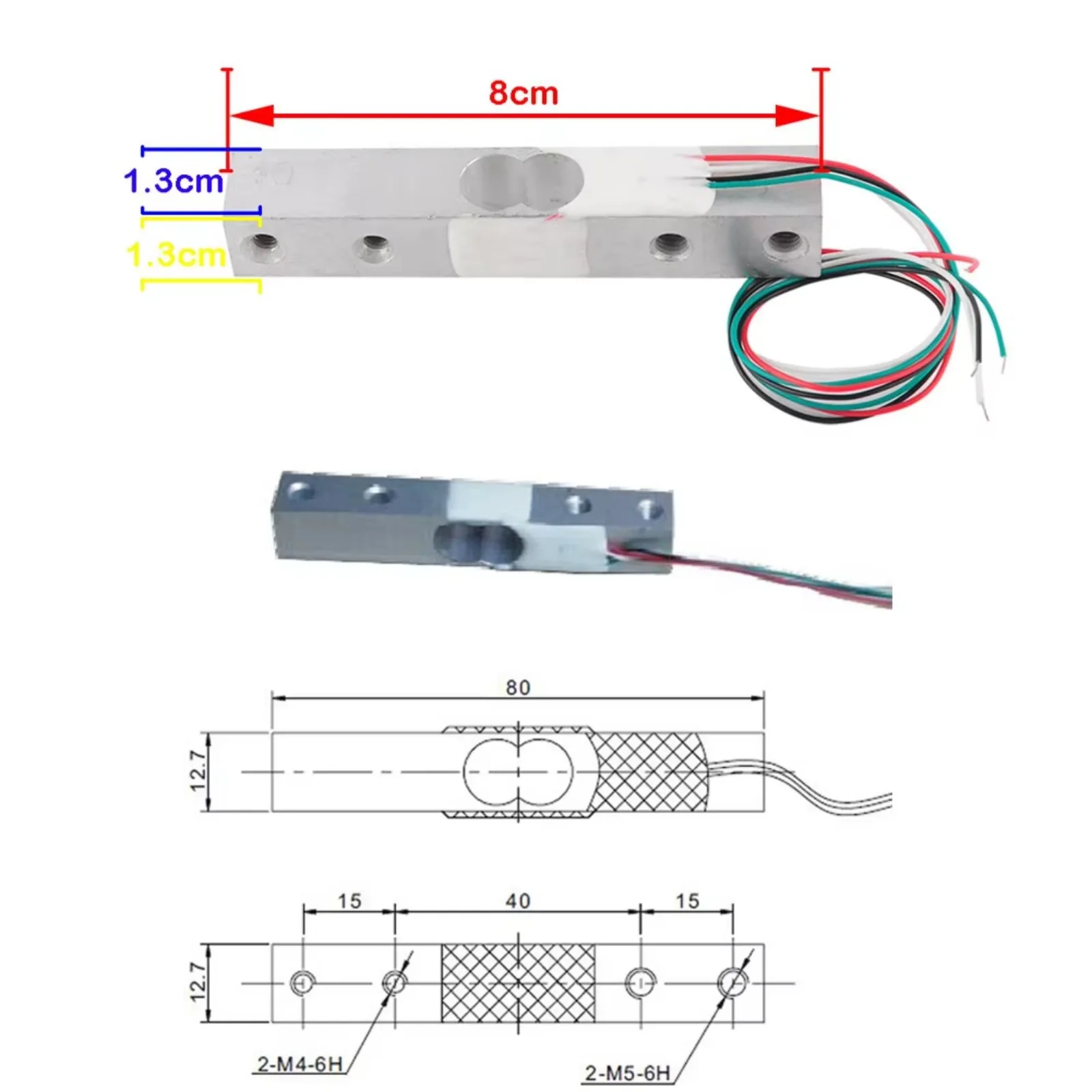 4 Set HX711 AD Module 10kg Load Cell Digital Portable Electronic Kitchen Scale Weight Weighing Sensor For Arduino RPI