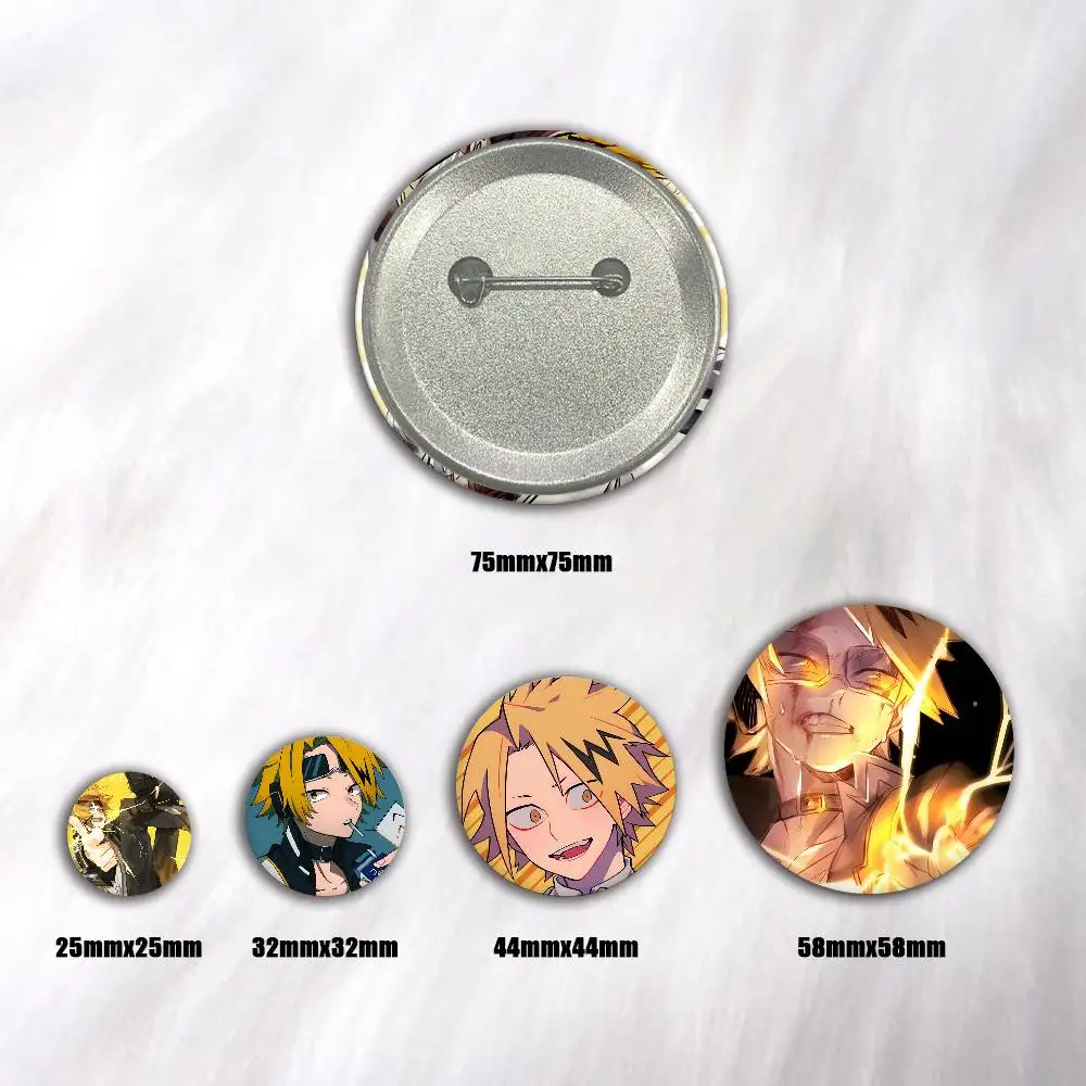Anime My Hero A-Academia Kaminari Denki Badges Round Cosplay Pin Bag Decor Fans Collect Friends Gifts Brooch view 2
