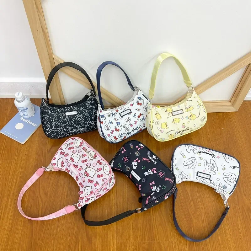 

2024 new Sanrio hellokitty messenger bag kt cat backpack senior girls underarm bag trendy all-match one-shoulder printed bag