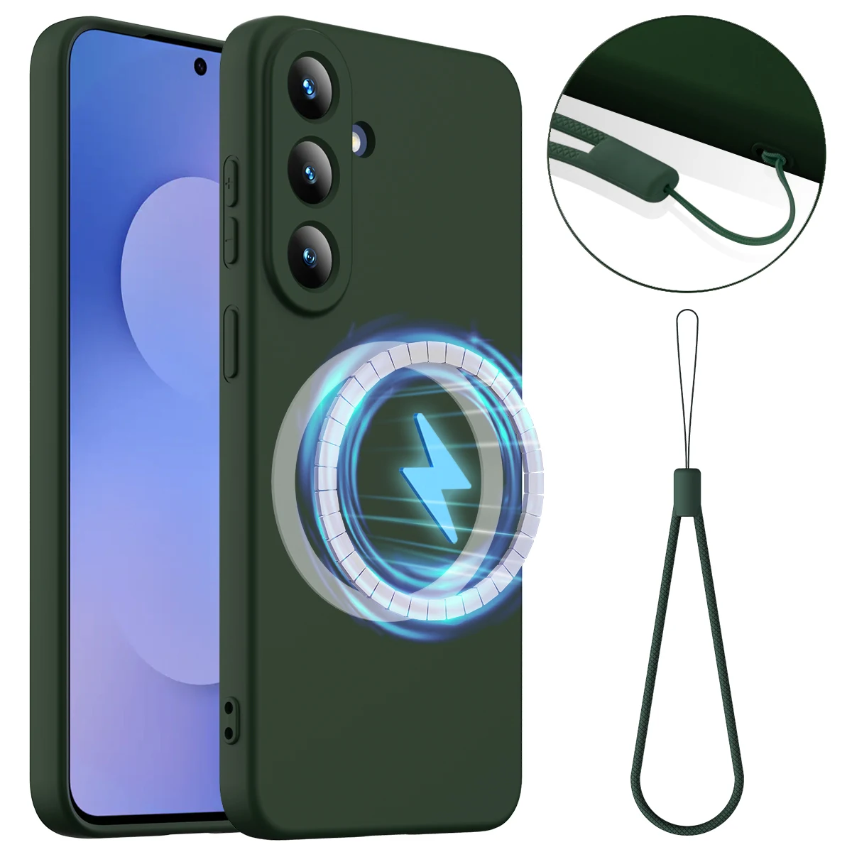 For Samsung Galaxy S26 FE Case Magnetic Silicone Skin-feel Lanyard Soft Shockproof Cover For Samsung Galaxy S26 FE