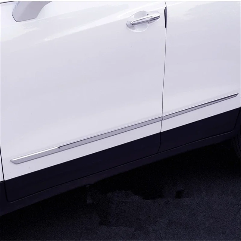 

WELKINRY For Cadillac XT4 XT5 2016-2024 ABS Chrome Outer Car Body Door Side Moulding Bar Trim