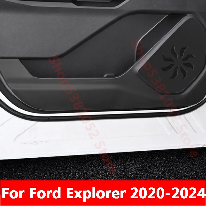Car Black Door Anti-kick Pad Accessories Door Anti-dirty Mat Protection Cover Sticker for Ford Explorer 2020-2024