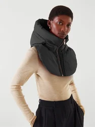 JRRY Casual mujer chaleco cremalleras abrigos con capucha sin mangas cuello redondo High Street al aire libre sudaderas cortas chalecos