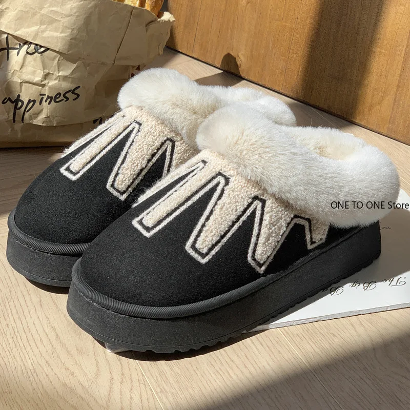 منصة جديدة زيادة النعال للنساء الخريف والشتاء الأزواج في المنزل الصوف الدافئة عدم الانزلاق الصوف نعال من القطن للرجال #2