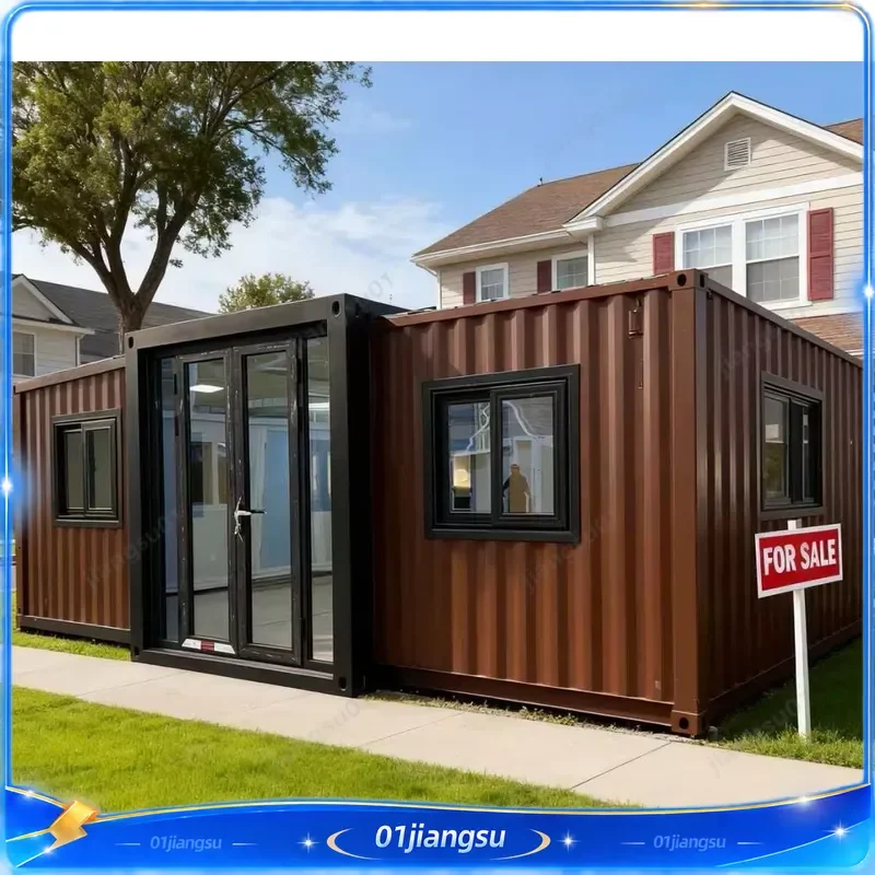 Modern Foldable Flat Roof Steel Container House Prefab Modular Home for Office Apartment Hotel Villa Portable Expandable