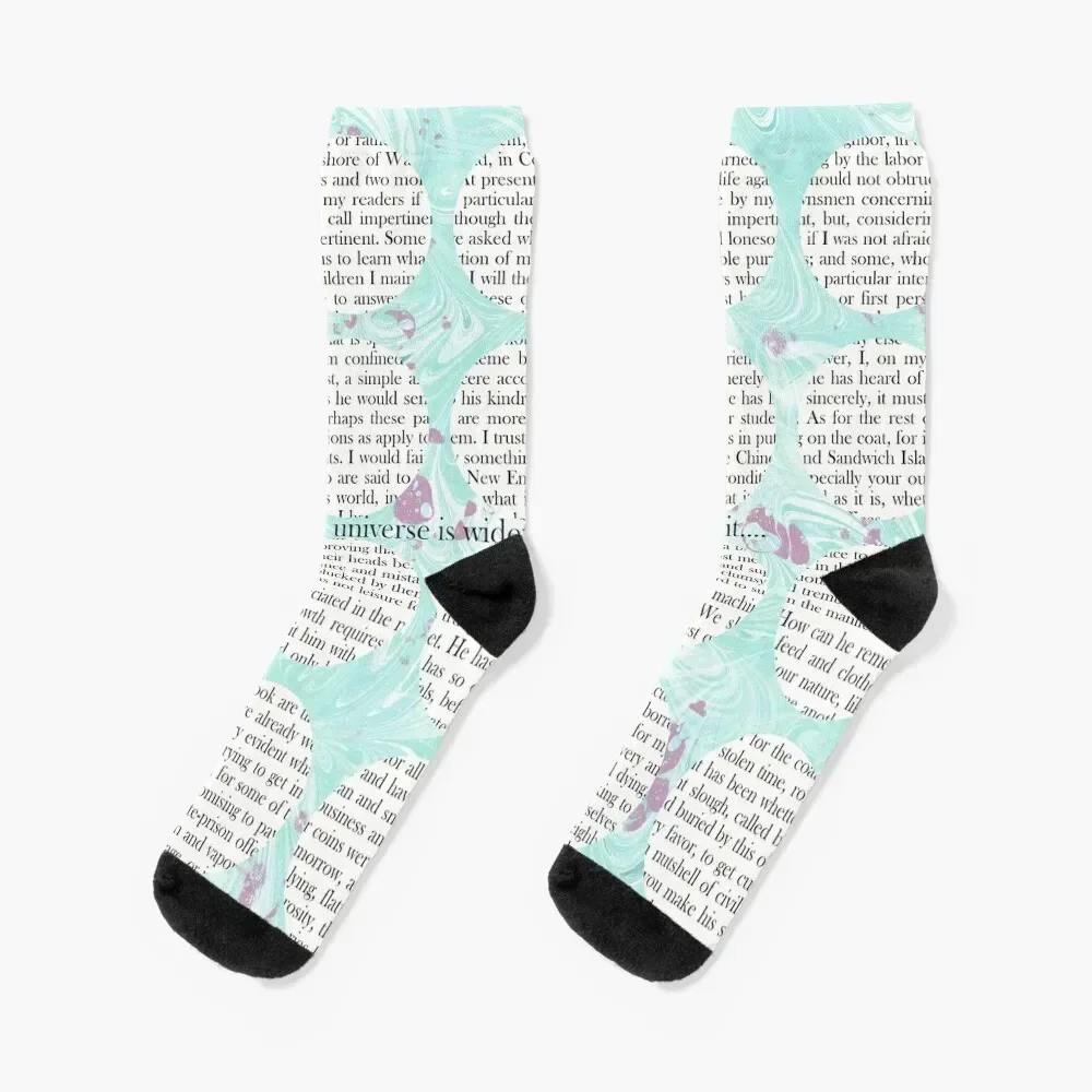 Thoreau Walden : The Universe is Wider Than Our Views of It Socks Sports Thermal man winter heated Designer Man Socks Women's