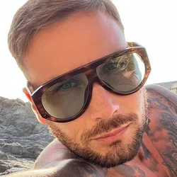 Vintage Oversized Wide Leg Sunglasses Men New Fashion Oval Hip Hop Sun Glasses Ladies Sexy Elegant Eyewear Leopard Print Shades