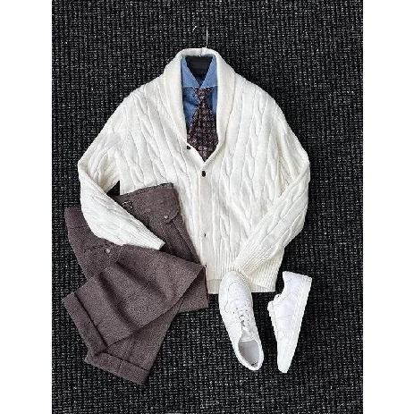 

Briti Sle Knitted Cardigan Men's Vintage Busin Sweater Autumn Winter New Arrival Button up Long Sve Casual Faion