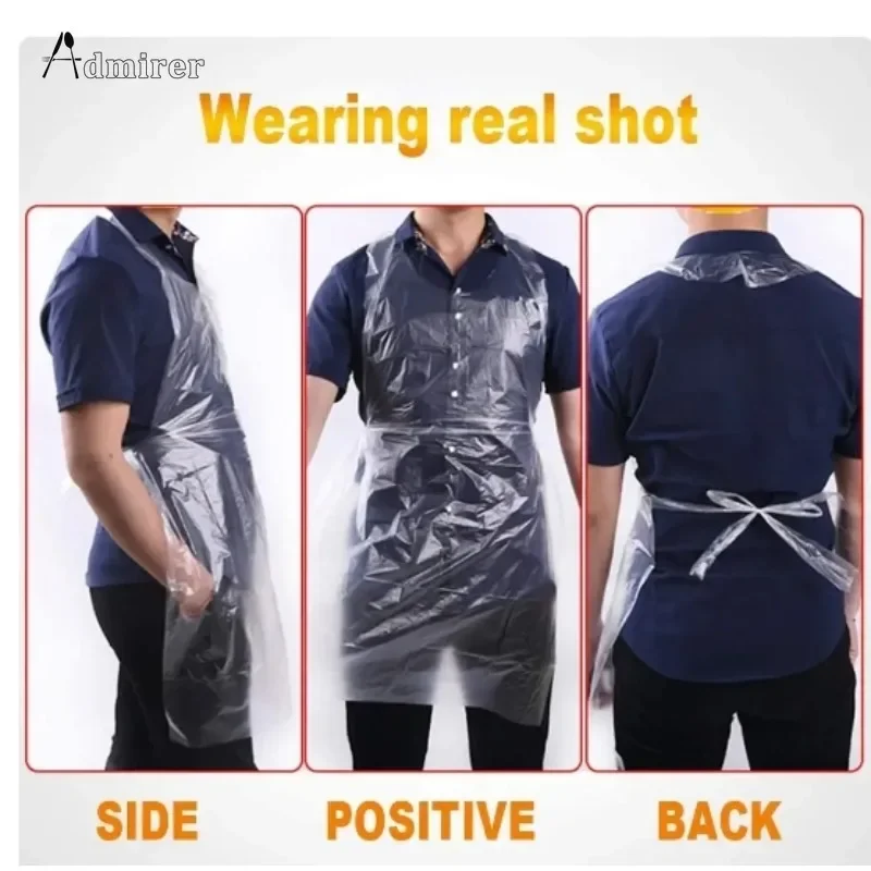 1/10pcs Disposable Aprons Clear Plastic Art Apron Waterproof for Adults Kids Painting Party Cooking Housework Picnic DIY Craft