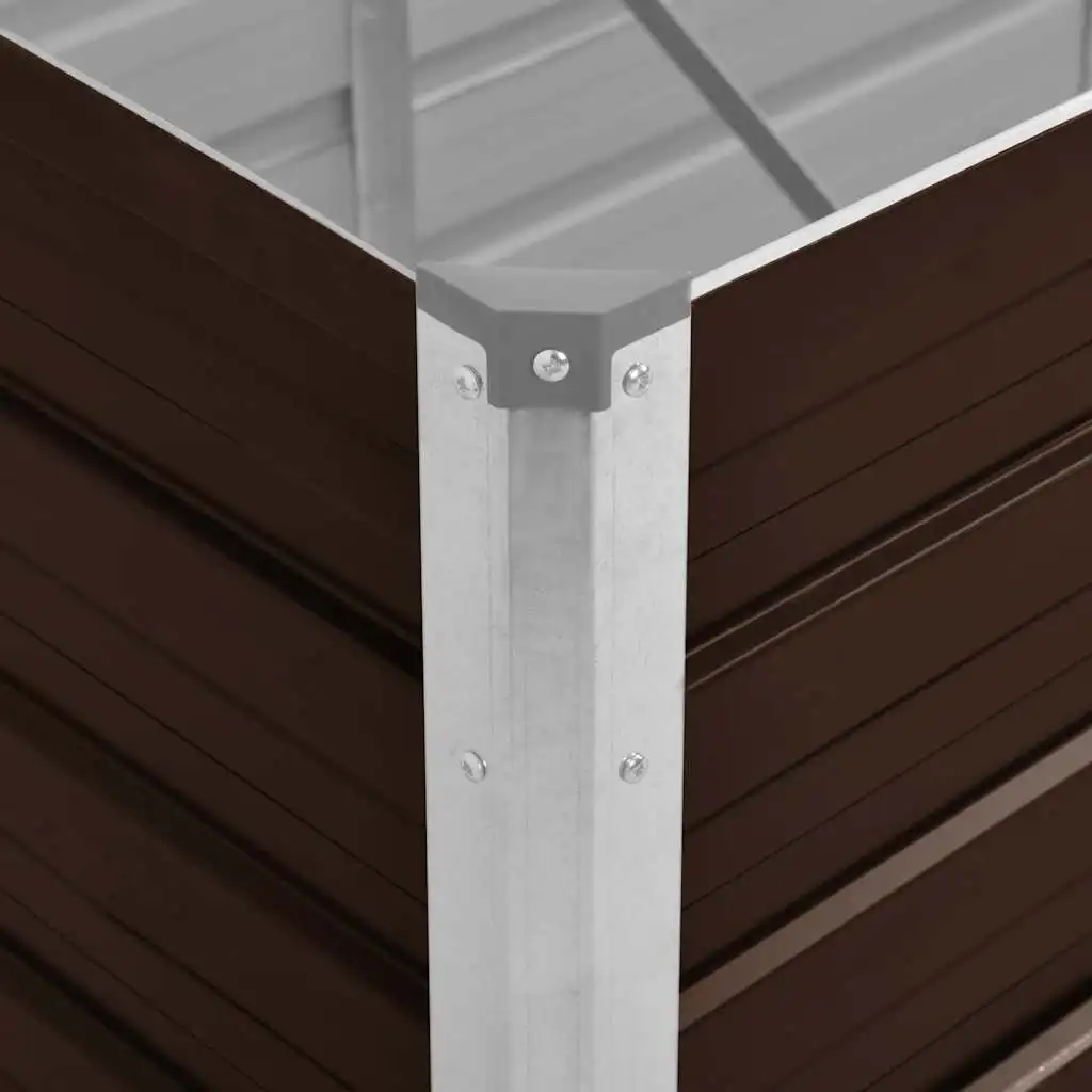 Hochbeet für den Garten, Braun, 100x40x77 cm, aus verzinktem Stahl, geeignet für den Anbau von Blumen und Gemüse. – Detail 6