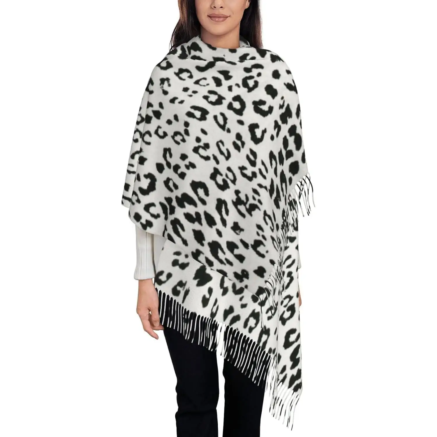 

Шарф с леопардовым принтом, шаль, модный шарф с кисточками для женщин, большое одеяло, шаль для подарка, женская весна-осень-зима