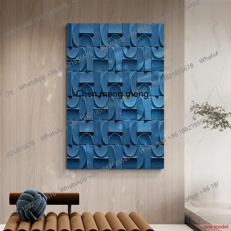 H178Living room sofa background wall hanging three-dimensional wood carving mural art bedroom bedside painting
