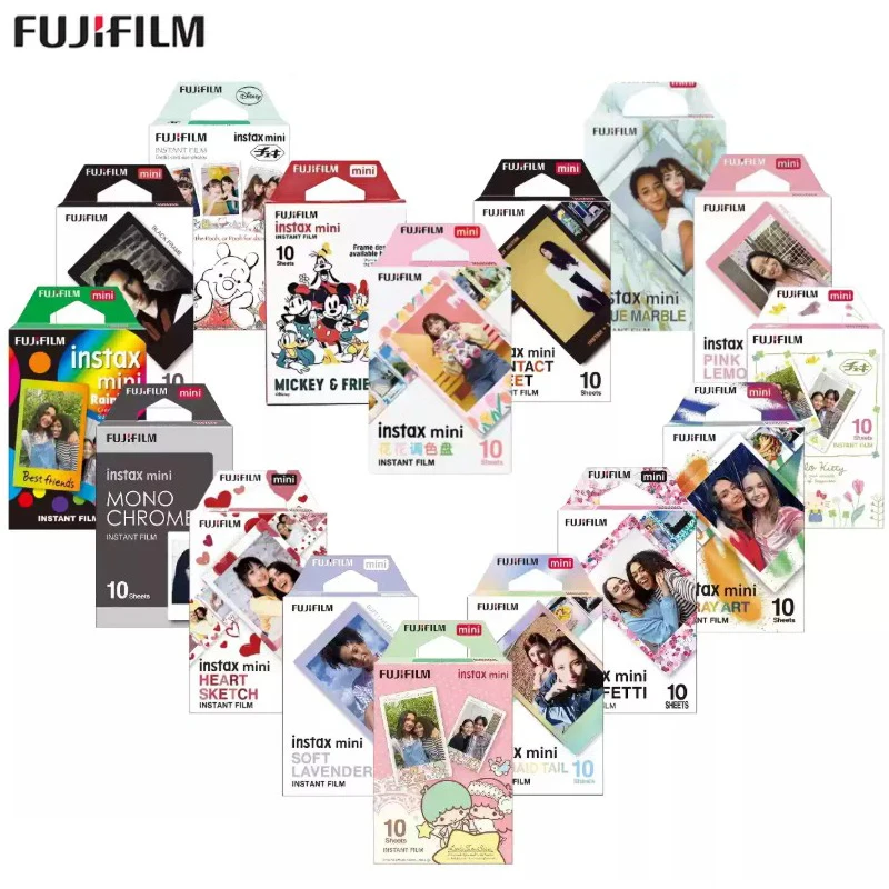 Classic 3 Inch Films Fujifilm Instax Mini 12 11 9 Color White 10-20 Sheets For Instant Camera 7+ 8 25 40 70 90 link Photo Paper