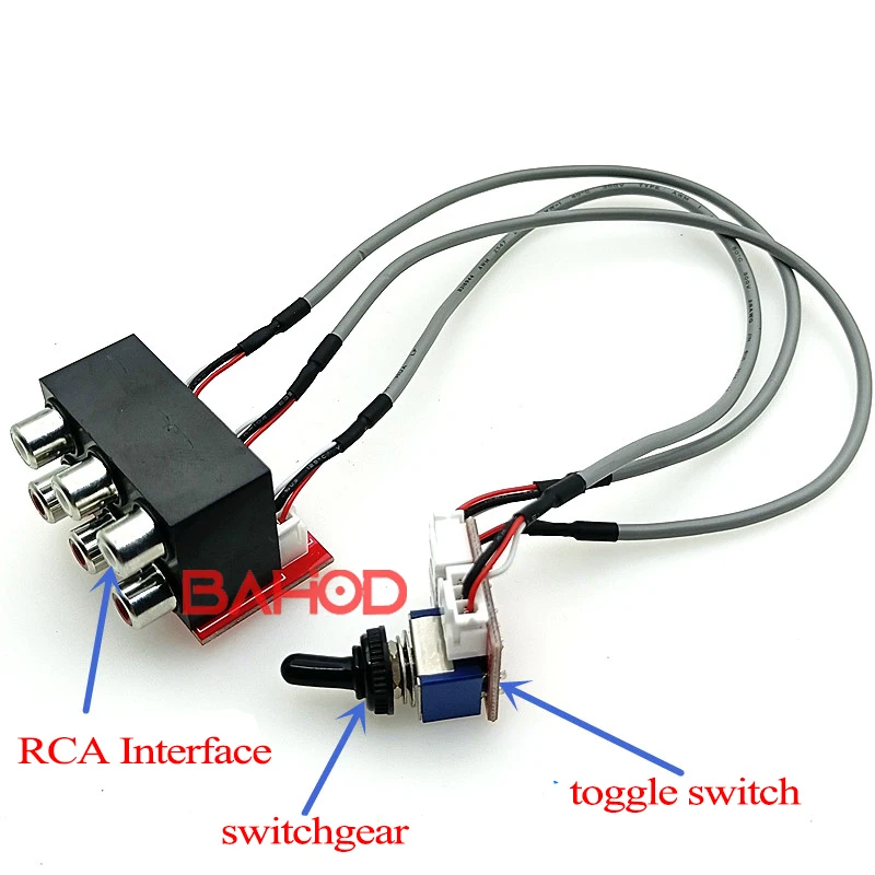 BAHOD Two Ways Dual Channel Stereo RCA 1 In 2 Out Or 1 Out 2 In AV Audio Signal Source Select Switching Board + Cable