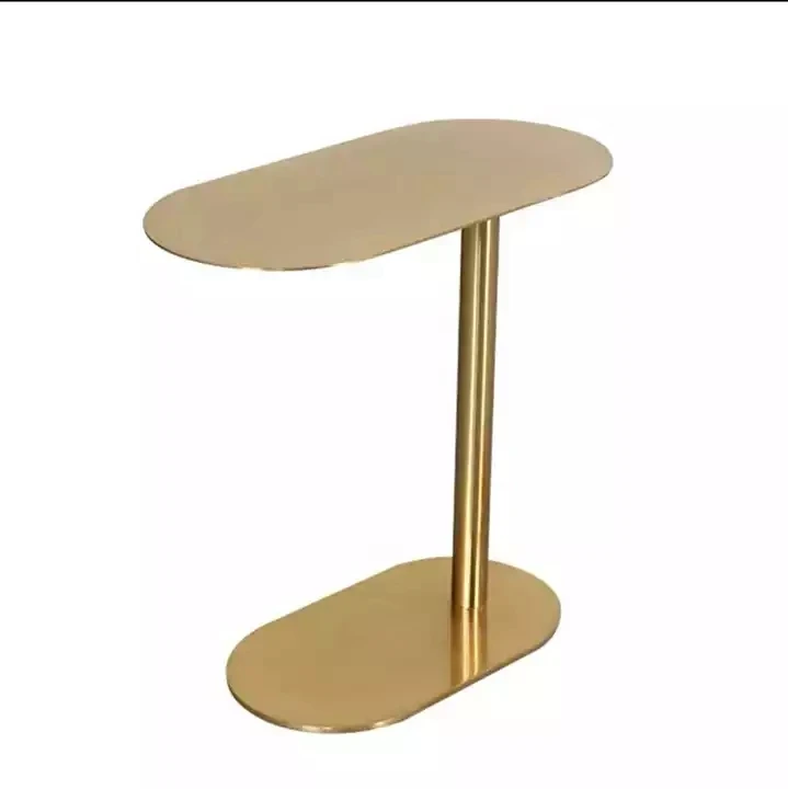 ellipse stainless steel brass chrome brushed side table gold coffee table