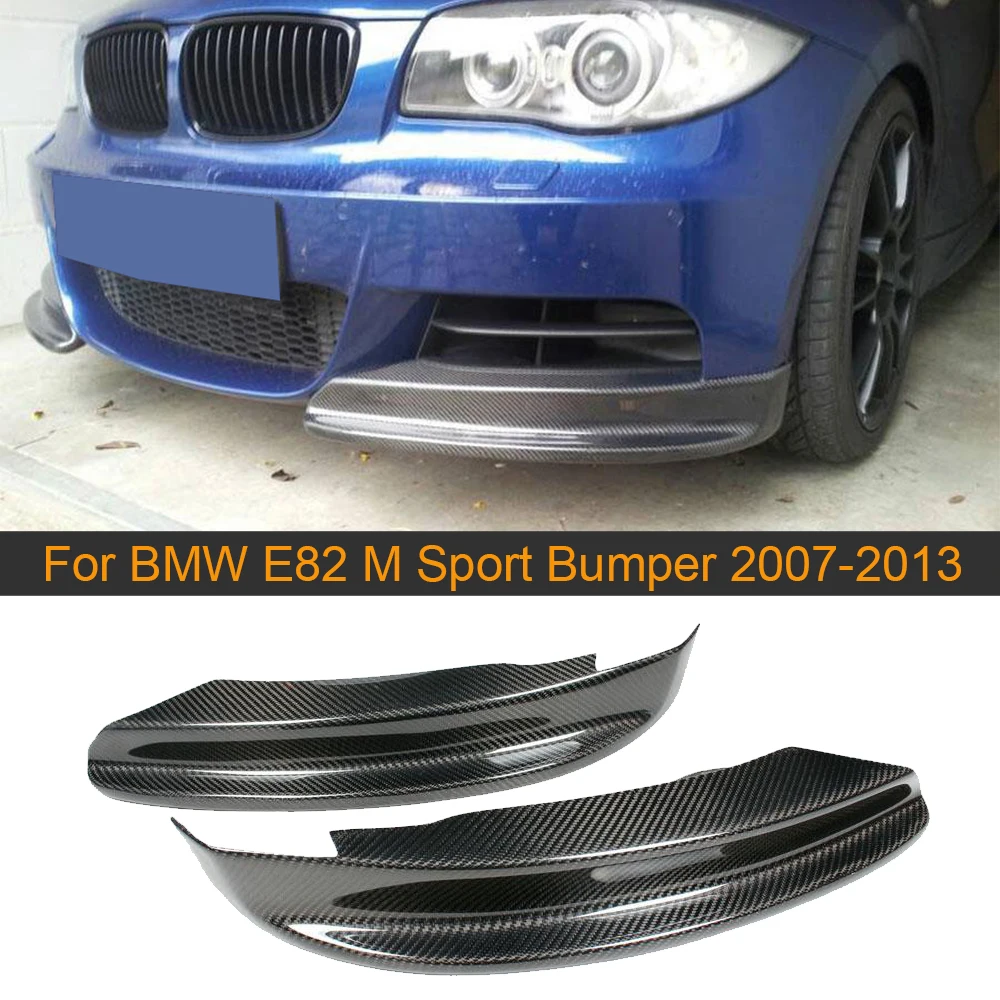 Carbon Fiber Front Bumper Splitters Lip For BMW 1 Series E82 M Sport Sedan 2007-2013 Car Front Splitters Apron Spoiler