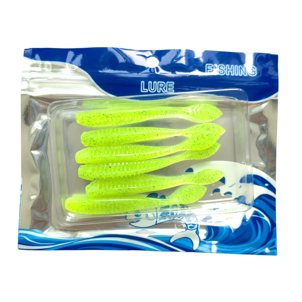 MUKUN 6PCS TPE Schwimmenden Angeln Weicher Köder 2,3g/85mm Wobbler Swimbait Silikon Köder Bass Barsch locken Künstliche Köder Tackle