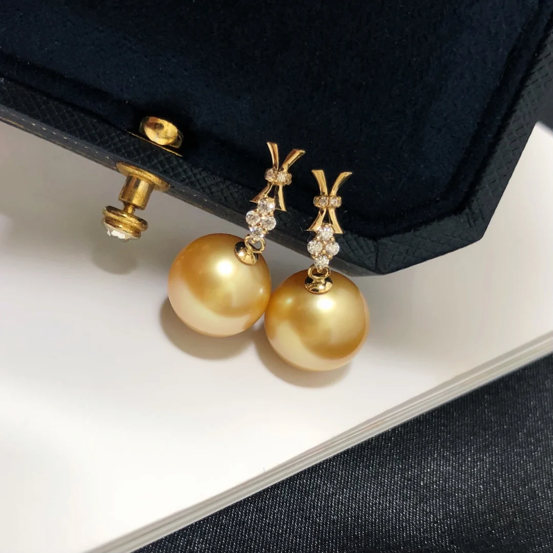 DIY 18K Pearls Earrings Bases Pedestals Necklaces for Women Not Include Pearls JY