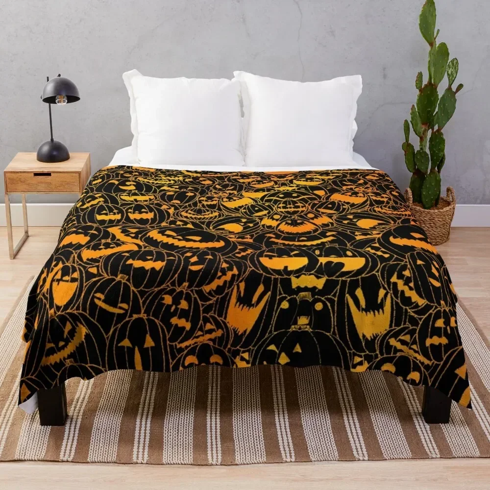 Hallowed Pumpkin Patch Throw Blanket Luxury Throw Polar christmas gifts Blankets