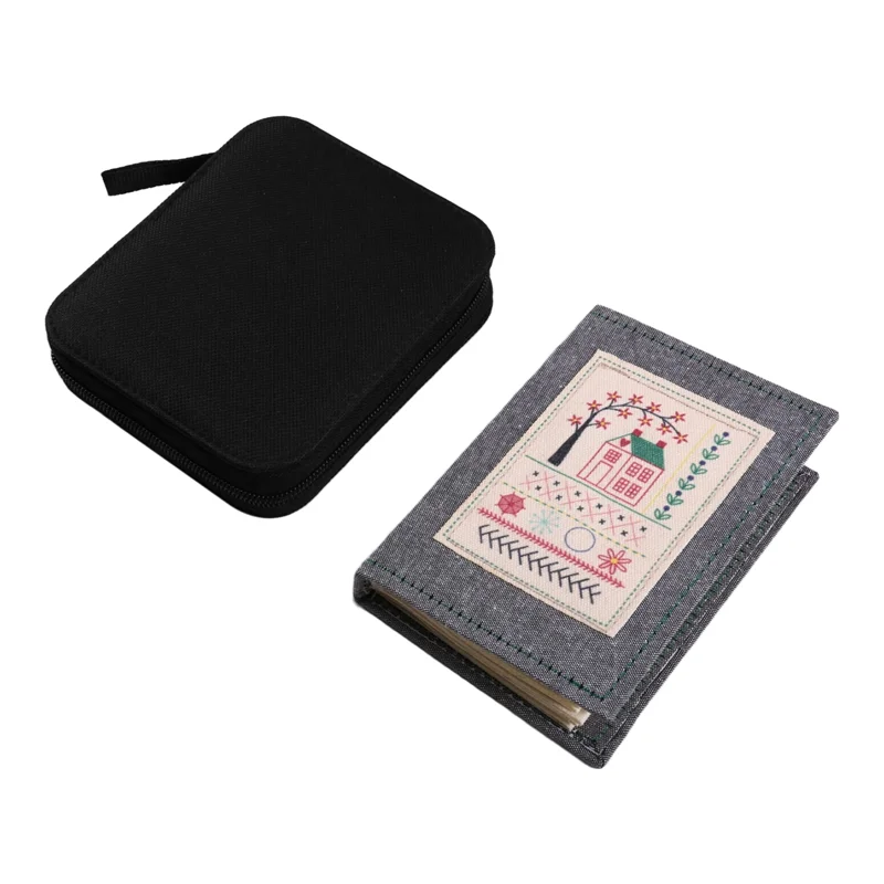 كتاب غرزة A98E-DIY مع مجموعة أدوات، كتاب لباد التطريز مع أنماط خياطة إبرة وخيط للمبتدئين، هدية مطرزة