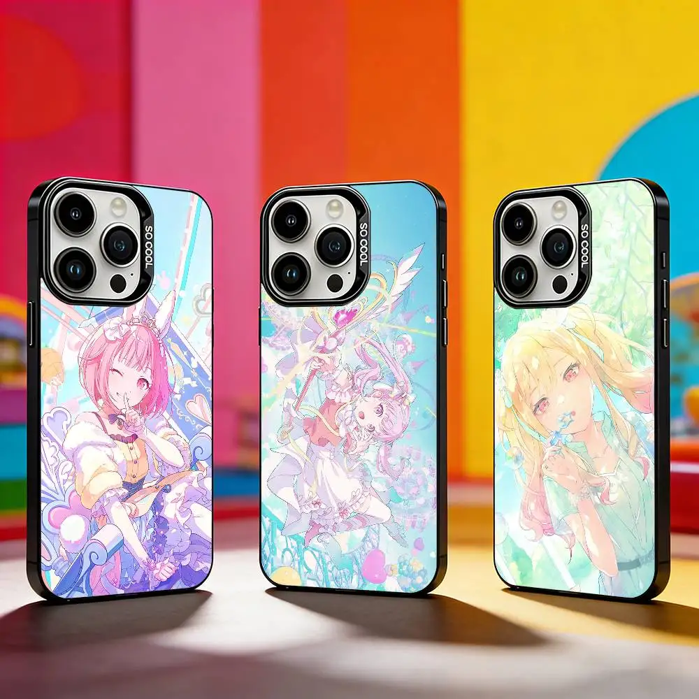 

Cute Project SEKAI Phone Case For iPhone 17,16,15,14,13,12,11 Plus,Pro Max,XS,Colored silver phone case