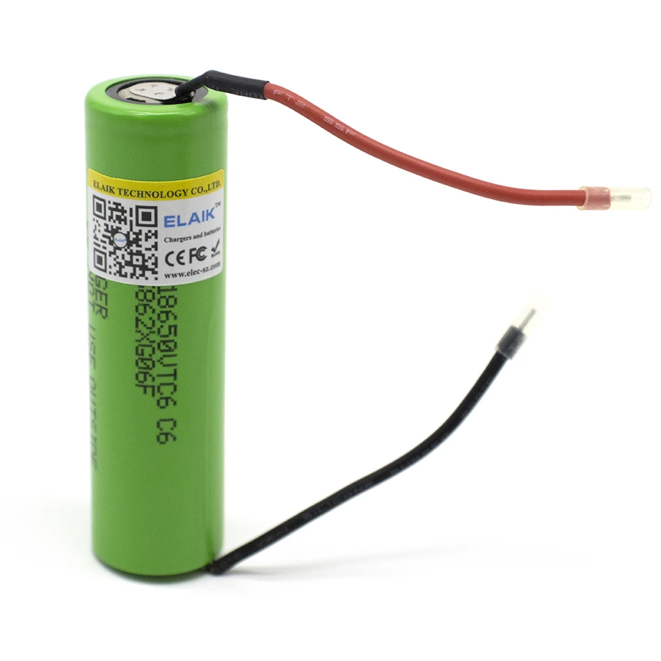 

2023 ELAIK VTC6 3,7 V 3000mAh 18650 Li-Ion Batterie 20A Entladung 18650VTC6 elektrische werkzeuge batterien + DIY Linie