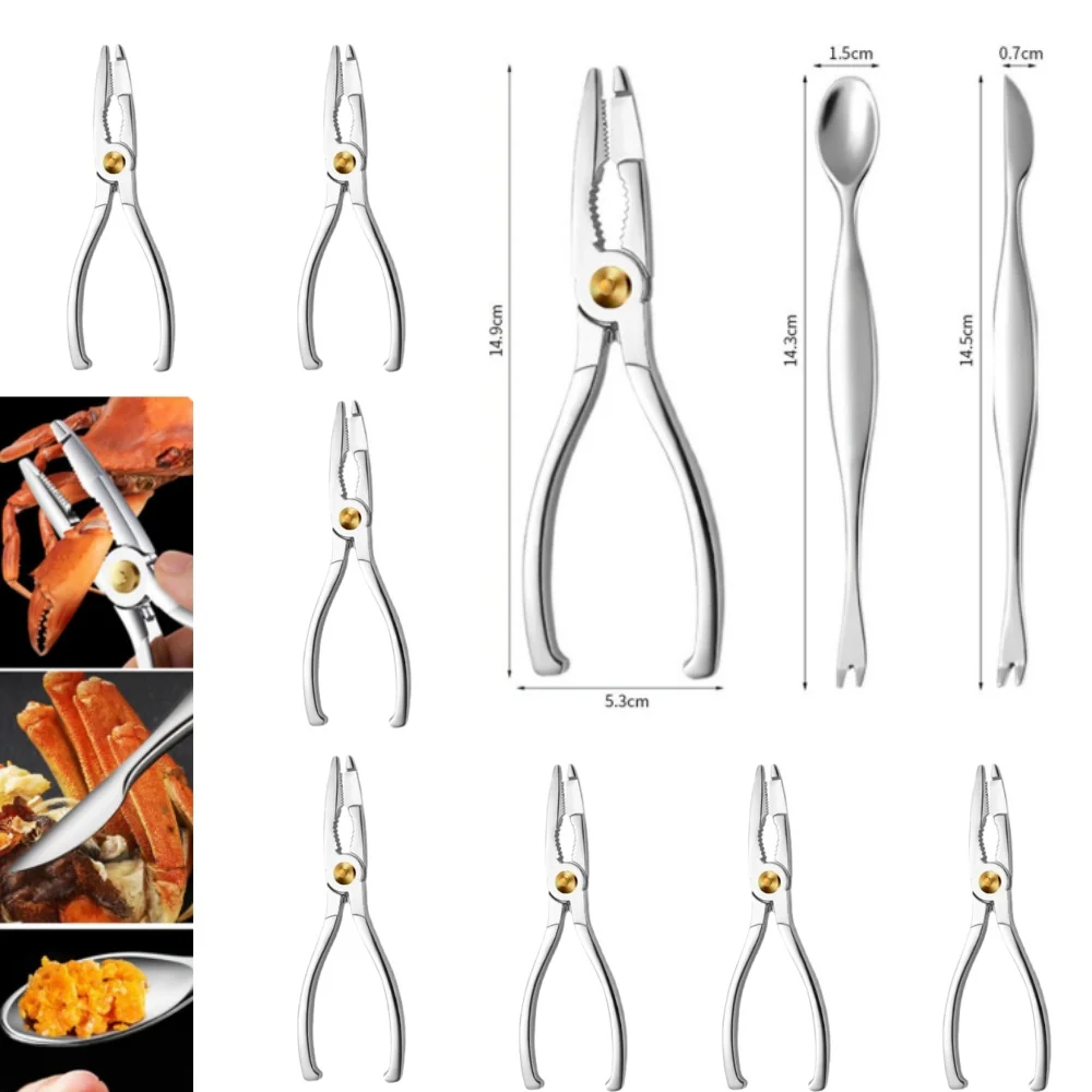 Crab Peeling Three-piece Set Crab Special Tool Crab Clamp Dismantling Hairy Crab Utensils  Kitchen Accessories