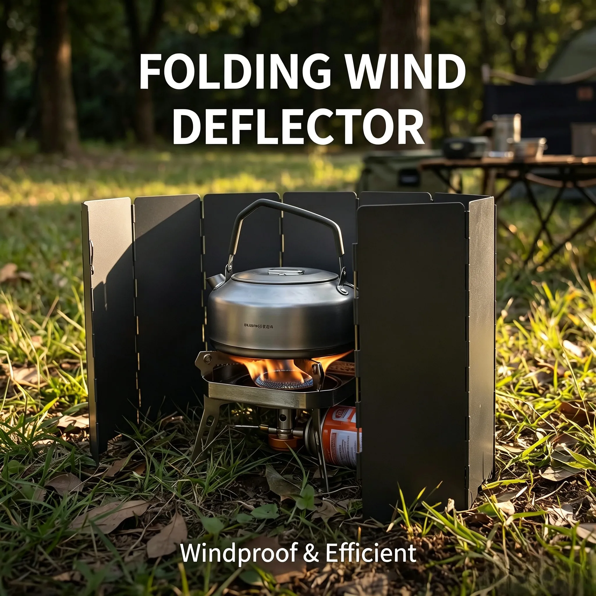 Campfire Cooking - Taşınabilir Katlanabilir Rüzgar Deflektörü Alüminyum Rüzgar