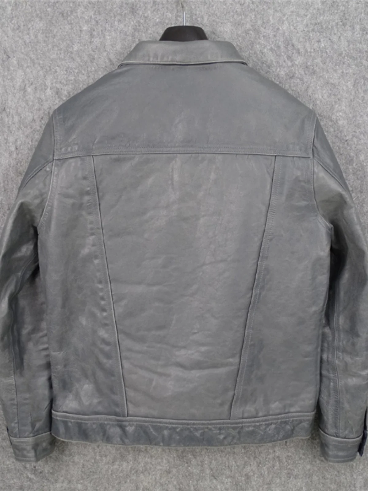 Jaqueta de couro jeans retrô dos anos 1930, couro de cavalo nativo de primeira camada masculina 506, ajuste fino derivado