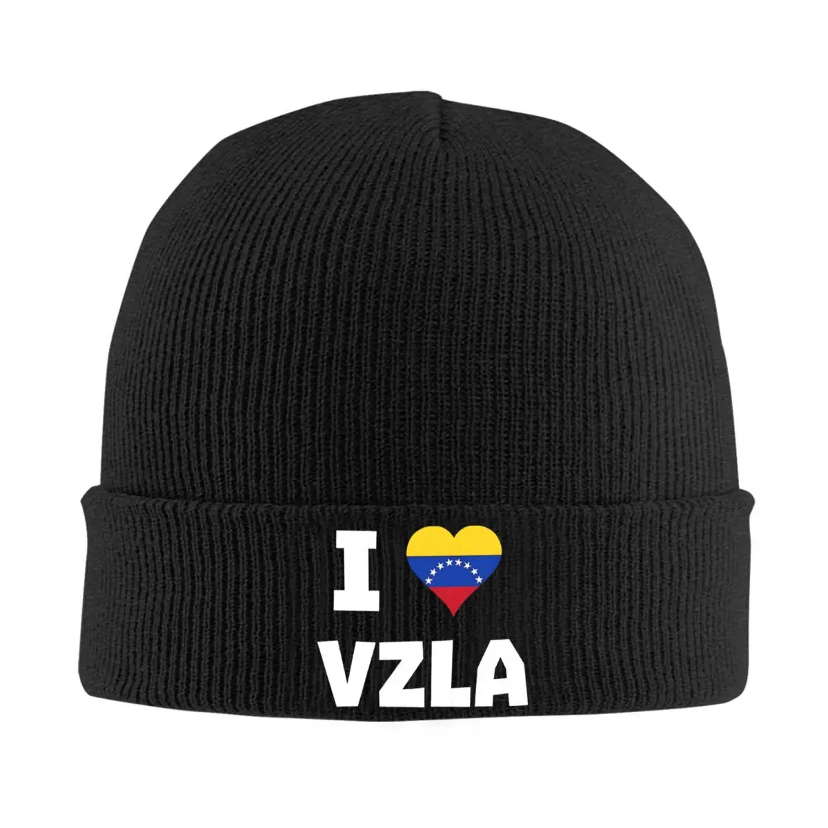 I Love VZLA Camiseta Bandera Corazon Venezuela Hats Autumn Winter Skullies Beanies Warm Venezuelan Caps Female Male Knitted Caps