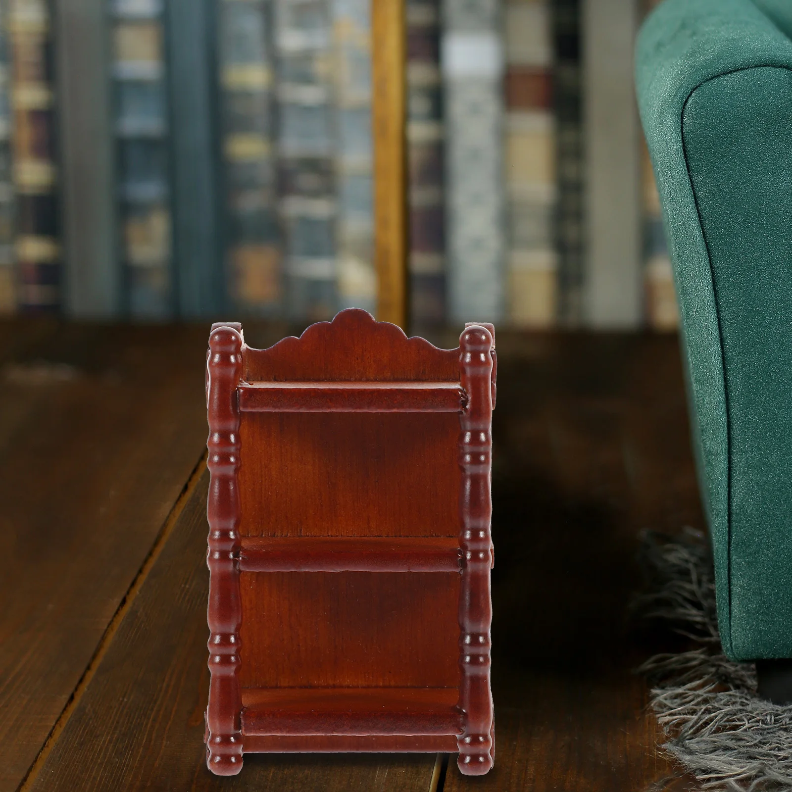 Mini rack de armazenamento de madeira para casa de bonecas, móveis criativos, mesa de cabeceira, decoração, modelo de madeira em miniatura, simulação