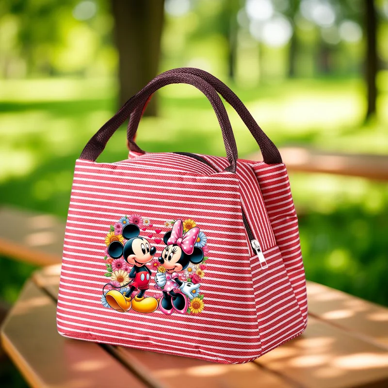 

1 шт. изолированная сумка для обеда с мультяшным дизайном Микки и Минни, портативная изолированная сумка-холодильник для семейных встреч и школьного использования