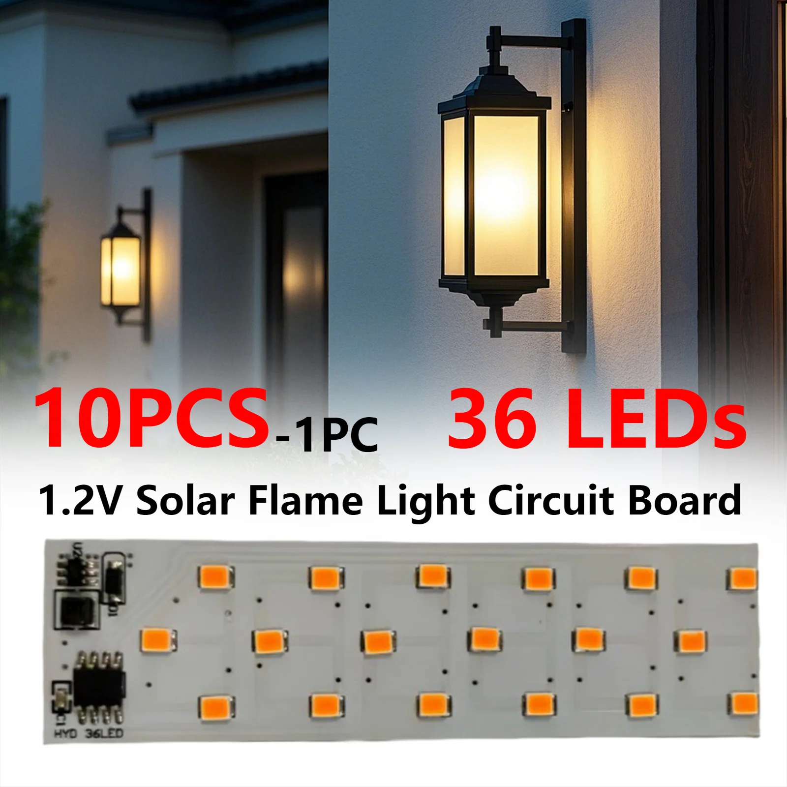 

10-1PC 1.2V Solar Flame Light Circuit Board with 36 LED PC Light Controller Drive Board for DIY Lighting Home Decoration Lamp