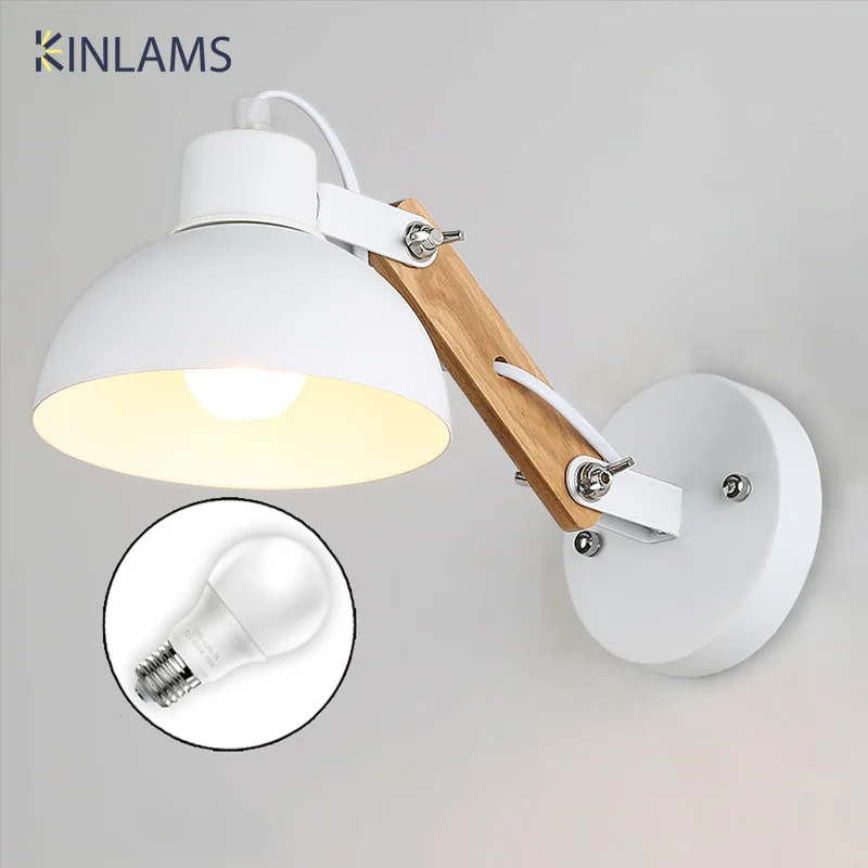 Nordic Modern  Bedside Reading Wall Light Corridor Study Living Room LED Wall Lamp Metal Retro Telescopic Rotatable Wall Lamp