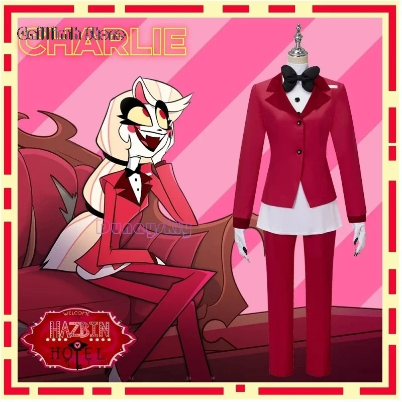 

Charlie Anime Hazbin Cosplay Costume Clothes Uniform Hotel Cosplay Charlotte Morningstar Princess Demon Halloween Party Woman