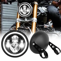 Faro LED para motocicleta de 7 pulgadas, luz de cabeza redonda Universal de 7,5 ""para Cafe Racer Bobber Honda