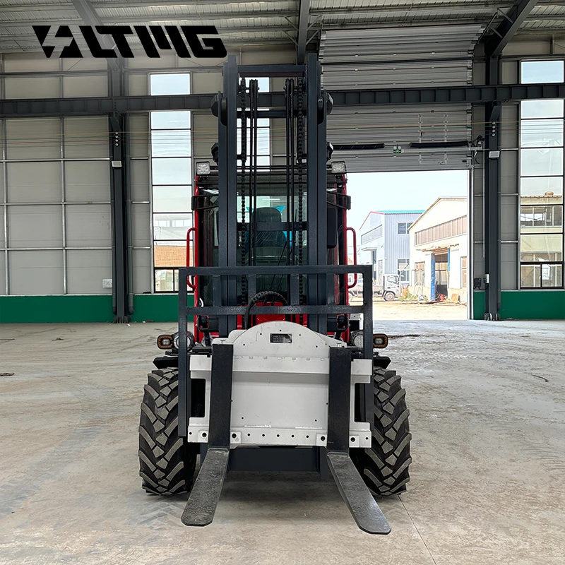 LTMG Günstiger Preis 3000 kg All-Rough-Terrain-Gabelstapler 3 Tonnen Offroad-Gabelstapler mit Rotatoraufsatz