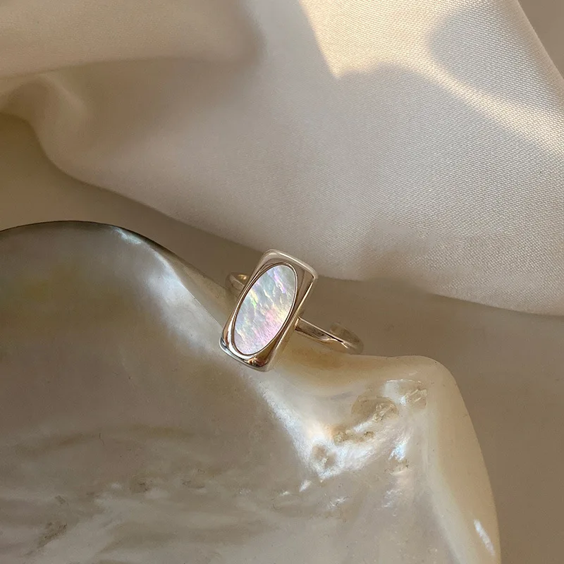 Women's Minimalist Handmade 925 Sterling Silver Big Stone Ring