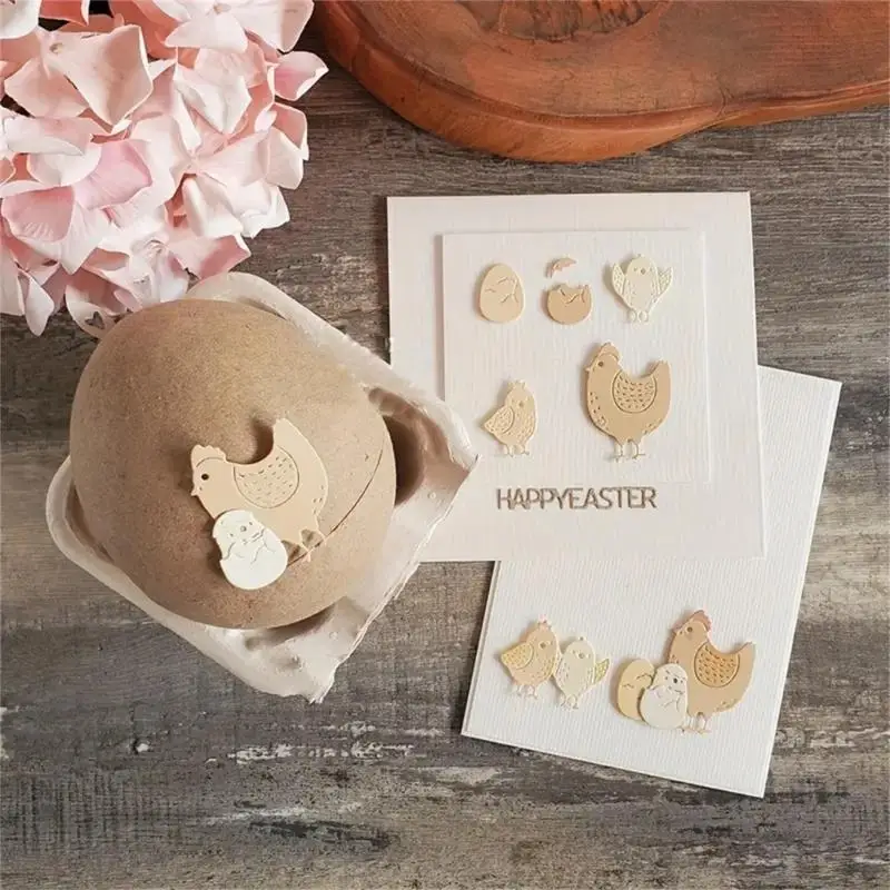 Easters Chicken Die Cuts Stensil untuk Dekorasi Album Karbon Steel Cutting Die HX6C