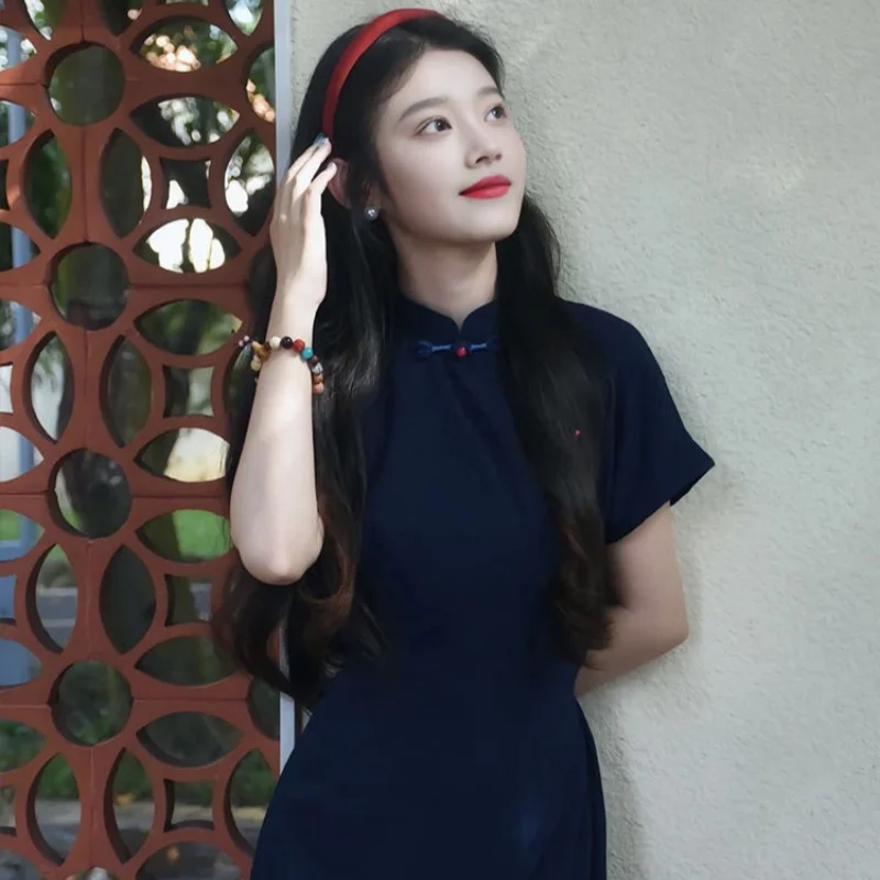 Vestidos de manga curta das mulheres noite 2025 mulher verão linho florais pétala borda ditsy alargamento balançando flowy regular ajuste piquenique chique