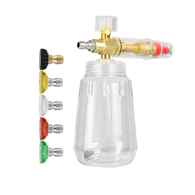 

Регулируемая пенная насадка-распылитель с быстрым соединением 1/4 дюйма, прозрачный PA-бак, инструменты для мойки автомобилей