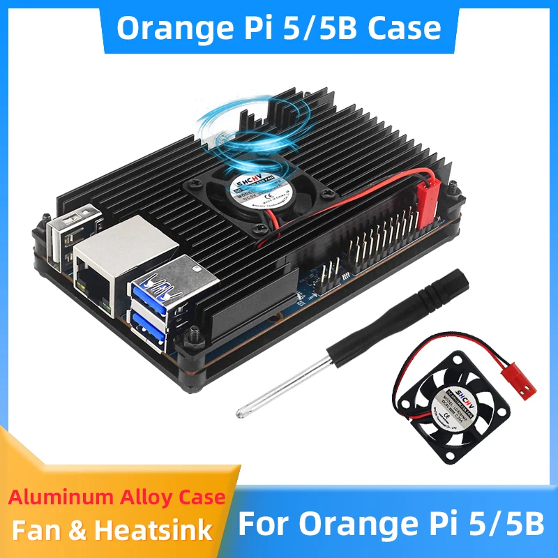 Pomarańczowy Pi 5 5B aluminiowa obudowa metalowa obudowa z radiatorem radiatora pasywny aktywny Radiator chłodzący dla Orange Pi 5B / 5