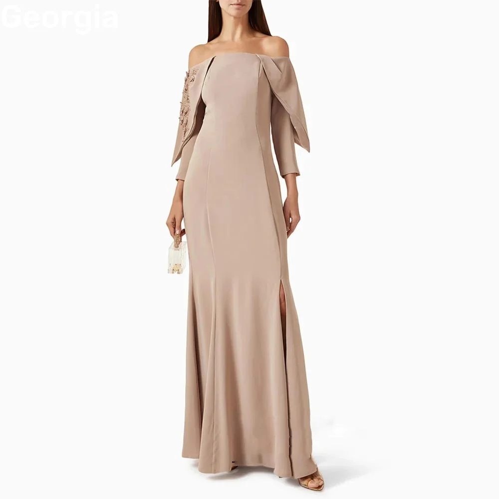 

Customized Evening Dresses Lace Camel Prom Dresses A-Line Floor-Length Elegant Party Dresses For Women Zipper Up Sleeveless