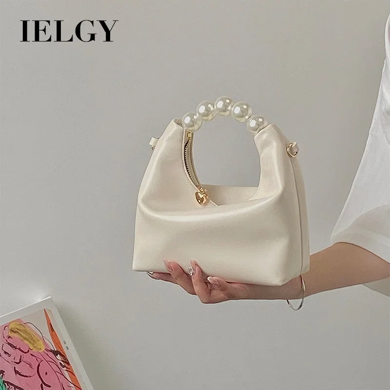 IELGY Niche Design Sense Pearl Handbag Women\'s High-end Sense Chain Crossbody Bag Fresh Dumpling Bag