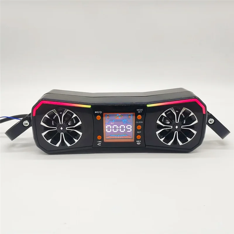 

NEW-Motorcycle Speakers Wireless Stereo Audio System 12V Handlebar Mount MP3 Player AUX-In USB FM Radio Player